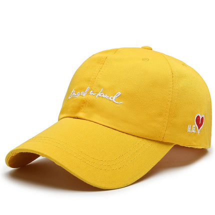 Heart Embroidered Polyester Cotton Baseball Hat