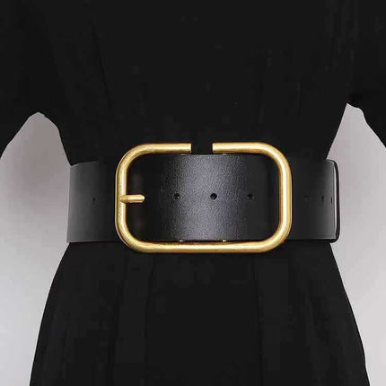 Women's Cowhide Wide Belt Waist Seal
