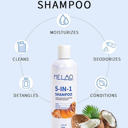 Pet Shampoo 473ml Five-in-one Soft And Clean Cats And Dogs Pet Shower Gel Shampoo
