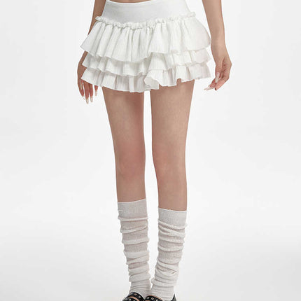 Puffy Cake Dress Women's Low Waist Pleated Skirt