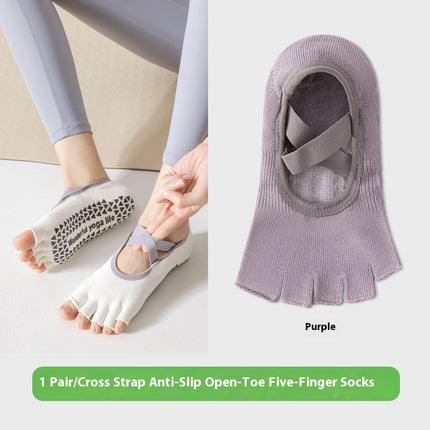 Open Toe Five Finger Yoga Socks Children's Professional Non-slip Summer Thin Short