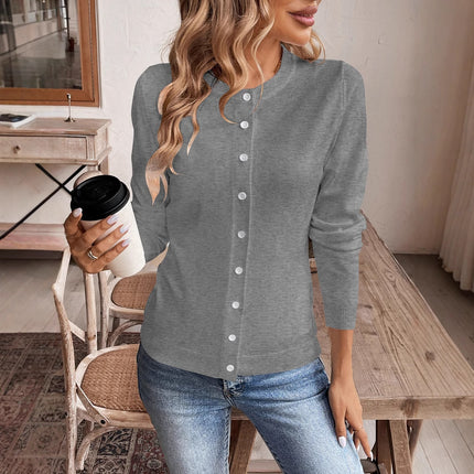 Women's Classic Slim Fit Slimming Long Sleeves Knitted Cardigan Outer Wear
