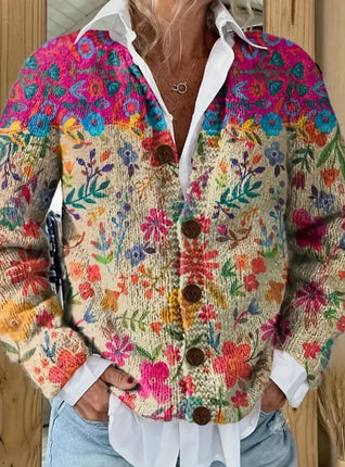 Digital printed cardigan hoodie jacket