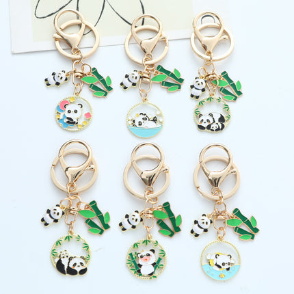 Cute Panda Flower Chinese Style Hand-made Keychain Creative Pendants