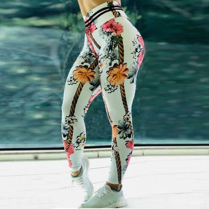Multi-color Printed Women's Tight High Waist Trousers