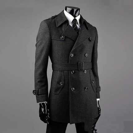 Young And Middle-aged Cashmere Coat Fat Casual Tweed Trench Coat Loose