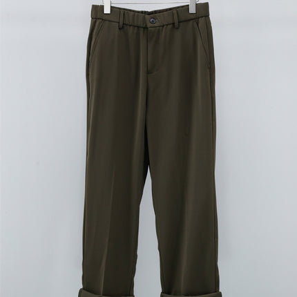 Men's Pure Color Minimal Versatile Fashion And Handsome High-grade Twill Loose Straight Casual Suit Pants