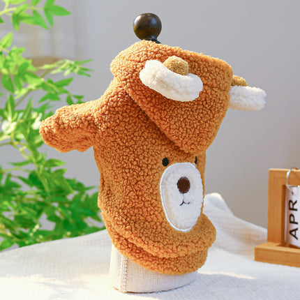 Lambswool Warm And Comfortable Round Bear Hoodie Pet
