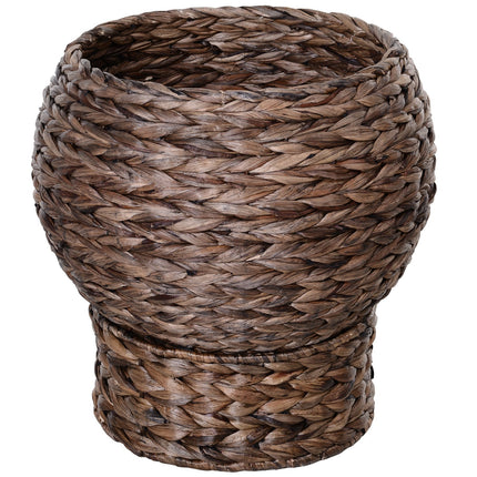 Handmade Wicker Elevated Cat Bed With Cushion Dark Brown For Kittens