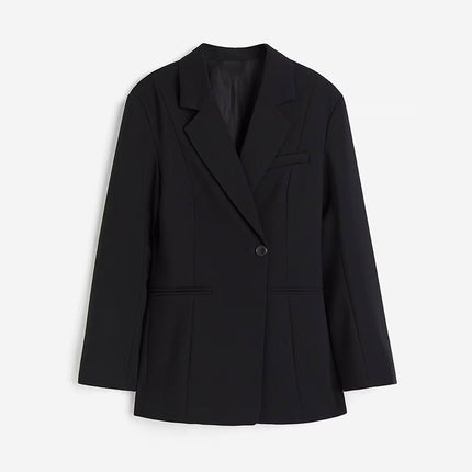 Women's V-neck Single Button Waist Suit Jacket