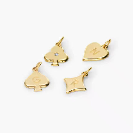 Willow Card Initials Necklace With Diamond Stainless Steel Charm