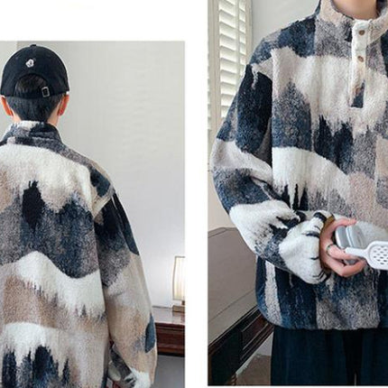 Fashion Men's Velvet Padded Thickened Sweater