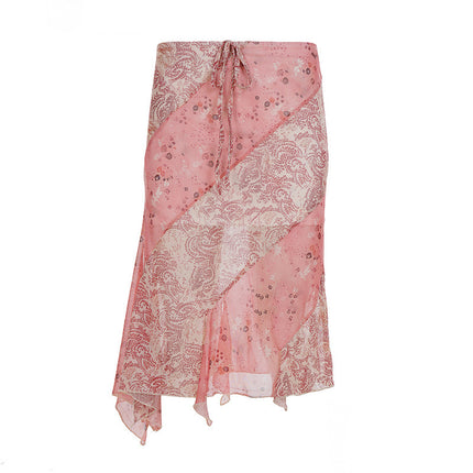 Sneaky Design Floral Flounce Irregular Long Dress