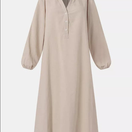 Artistic Style Retro Women's Cotton And Linen Swing Dress