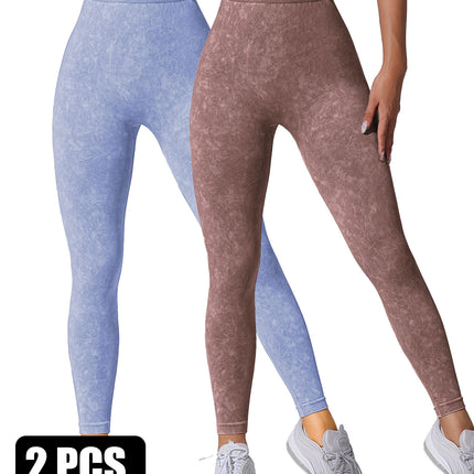 2PACK Sand-washed Seamless Yoga Pants