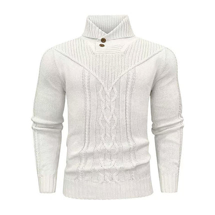 Stand Collar Classic Twisted Pullover Sweater