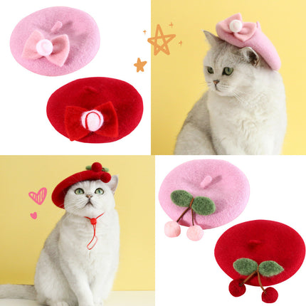 Pet Cat Wool Painter Bud Small Hat