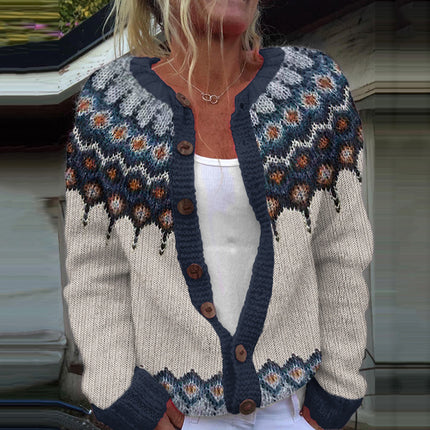 3D Digital Printing Cardigan Knitted Coat