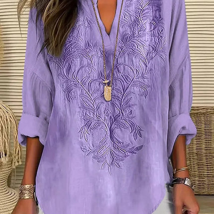 Women's 3D Digital Printing Fashion Round Neck Loose Shirt