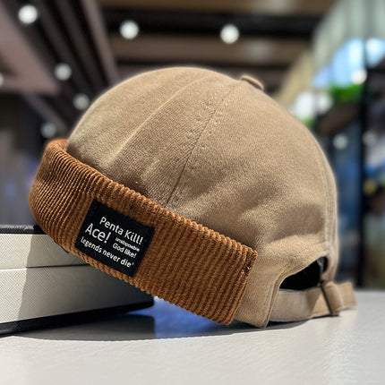 Corduroy Brimless Skullcap Women's Hip Hop