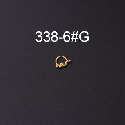 Snake-shaped Closed Ring Interface Ring Ear Bone Nose Ring