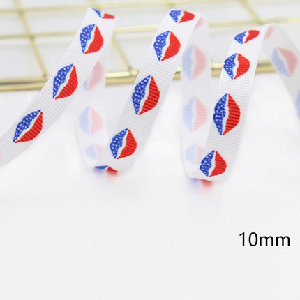 Stars And Stripes Ribbon Dovetail Bowknot Hair Ring Double Stitching Dovetail Ribbon