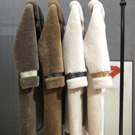 Double Breasted Lamb Fur Coat