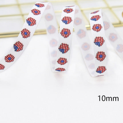 Stars And Stripes Ribbon Dovetail Bowknot Hair Ring Double Stitching Dovetail Ribbon