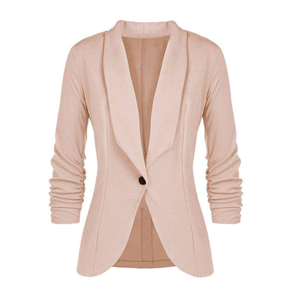 Fall Women's Clothing Pleated Sleeve Work Office Jacket Small Suit