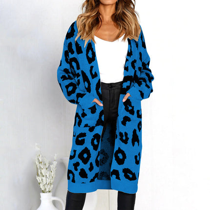 Color Leopard Print Polka Dot Loose Sweater Coat