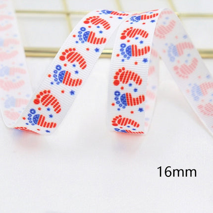 Stars And Stripes Ribbon Dovetail Bowknot Hair Ring Double Stitching Dovetail Ribbon