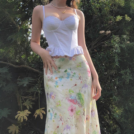 Sweet Girl Waist Slimming Long Fishtail Skirt