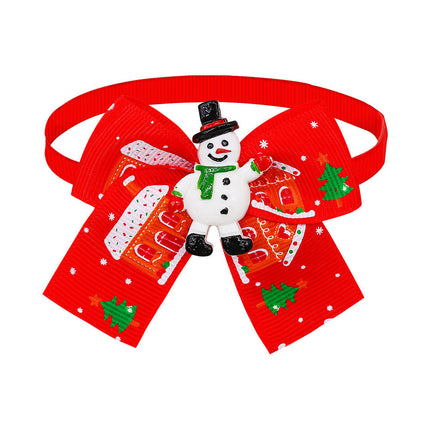 Christmas Doll Pet Dog Cat Bow Tie Accessories Tree Decoration