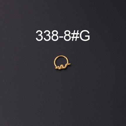 Snake-shaped Closed Ring Interface Ring Ear Bone Nose Ring