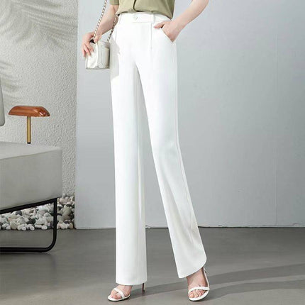 High Waist Drooping Slimming And Straight Ice Silk Women's Casual Suit Pants