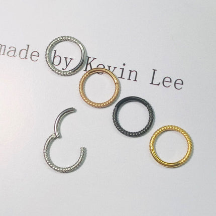 Stainless Steel Nose Ring Earrings 316L Closed Ring  Ring Coil Twisted Twisted Rope Piercing Jewelry