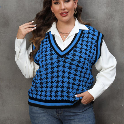 Houndstooth Leisure Vest Top For Women