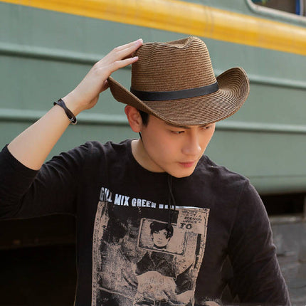 Men's Western Foldable Denim Straw Hat