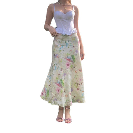 Sweet Girl Waist Slimming Long Fishtail Skirt