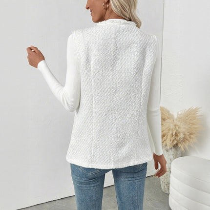 Solid Color High Class Elegant Elegant Cardigan Vest Coat For Women