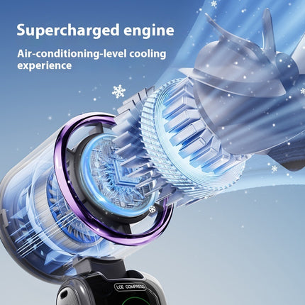 New Ice Pack High-Speed Handheld Eletirc Fan Speed Adjustable Folding Mini Fan Portable Outdoor Hanging Neck Small Fan