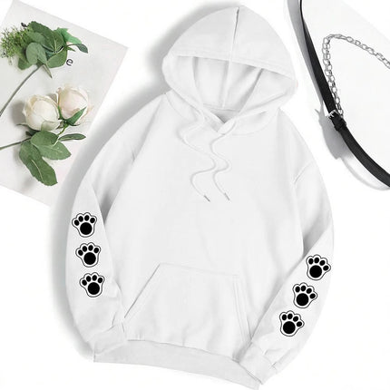 Funny Dog Cartoon Printed Hoodie Women's Warm