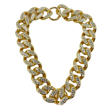 Dog Rhinestone-encrusted Chain Plastic Electroplated Decorative Necklace