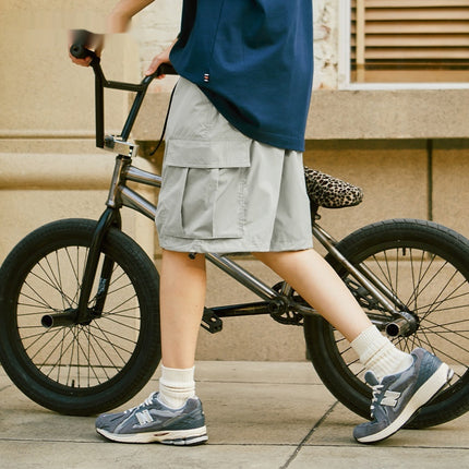 Three-dimensional Workwear With Pocket Shorts Loose Solid Color Casual Shorts