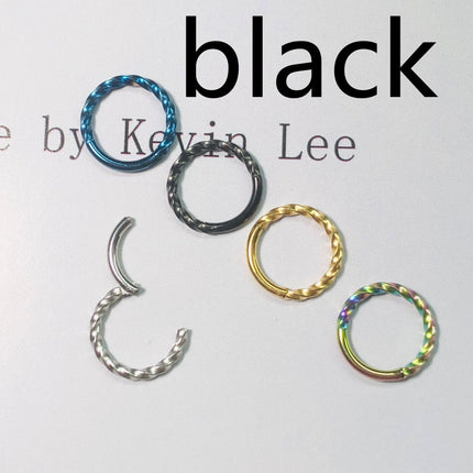 Stainless Steel Nose Ring Earrings 316L Closed Ring  Ring Coil Twisted Twisted Rope Piercing Jewelry