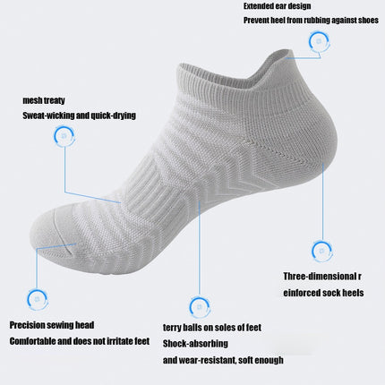 3 Pairs Men Low Athletic Socks Cushion Running Socks Performance Breathable Crew Socks Outdoor Sports Socks