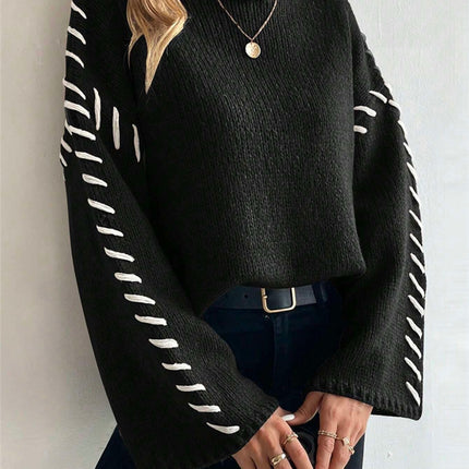 Long Sleeve Casual Loose Knitted Sweater