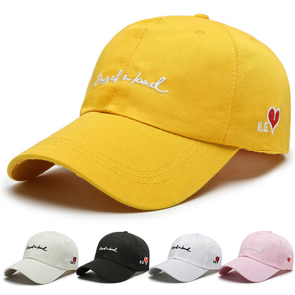 Heart Embroidered Polyester Cotton Baseball Hat
