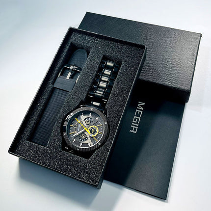 Steel Belt Multifunctional Sports Watch Men's Waterproof Luminous