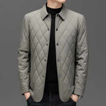 Cotton-padded Middle-aged Business Leisure Warm Single-breasted Lapel Simple Loose Jacket